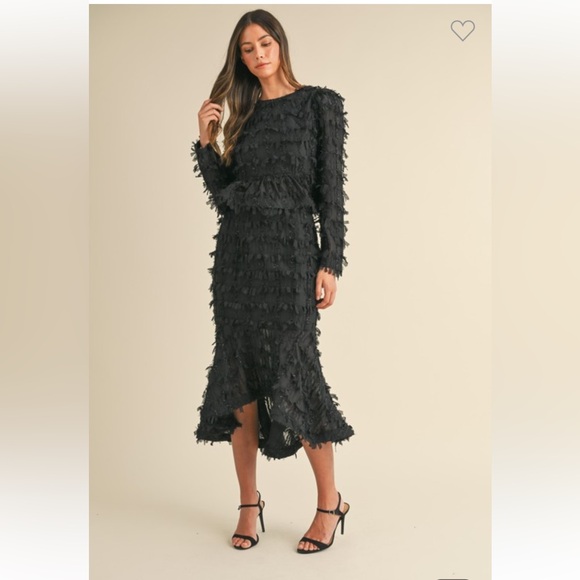 #115 FRINGE CHIFFON RUFFLED TOO AND HIGH LOW MODI SKIRT - Picture 5 of 10